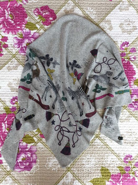 Esarfa fular sal gri lana casmir Codello Massimo Dutti Zara