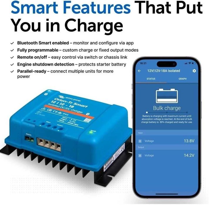 Victron Orion-Tr Smart Isolated 12/12-18A DC-DC Зарядно