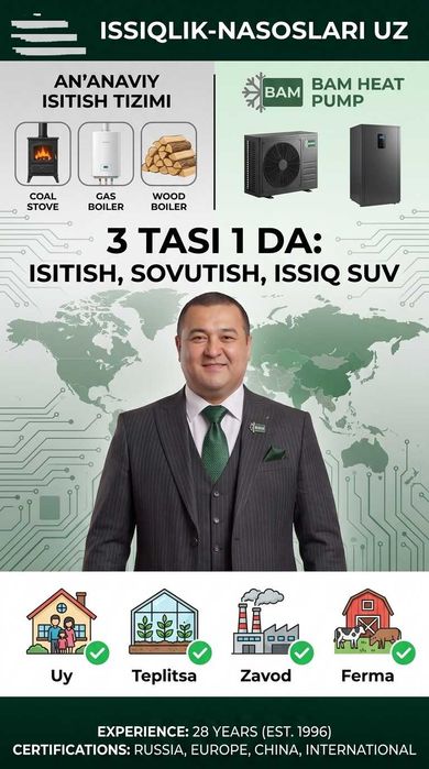Fan Coil Тепловой Насос Фергана Issqilik Nasoslari Fargona Fankoyl
