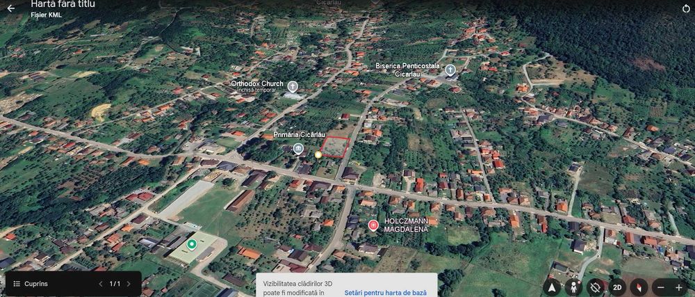 Vând Teren Intravilan 775 mp – Cicârlău, Central (Lângă Primărie)