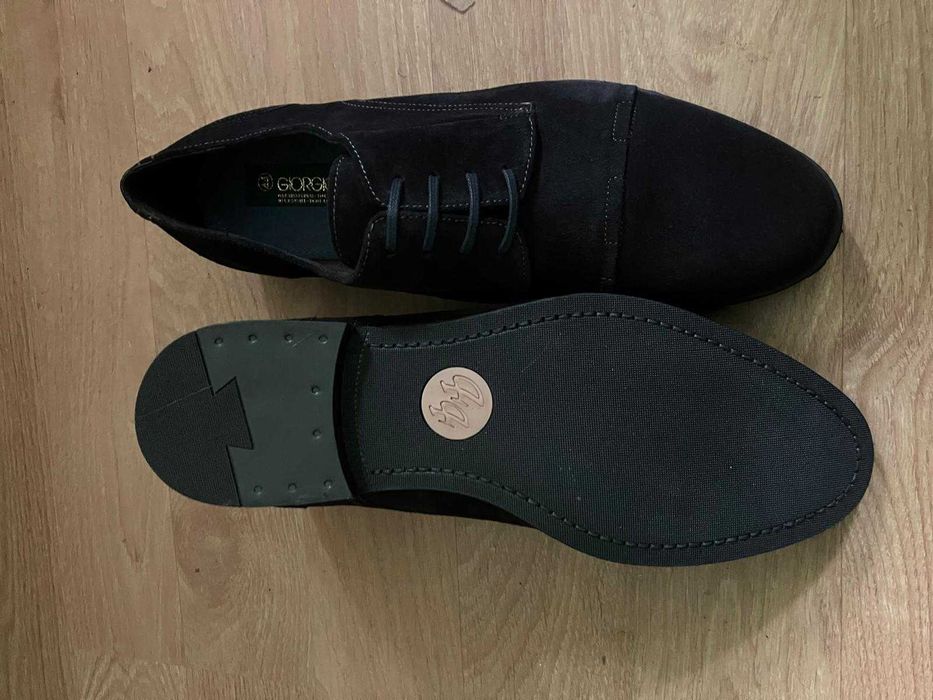 Pantofi  piele intoarsa  negri  44