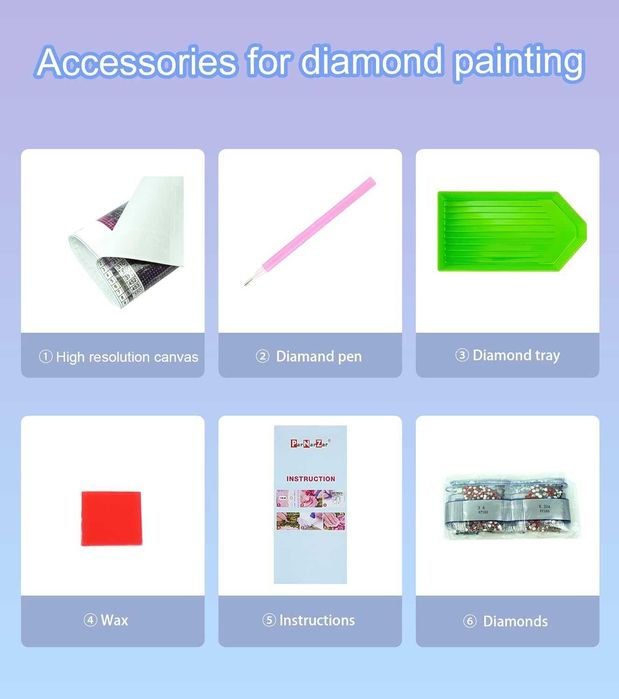 Tablou Diamond Painting trandafir 35x45 cm kit complet DIY