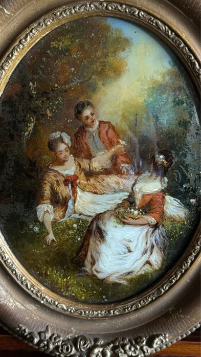 Двойка антикварни картини - 19 век