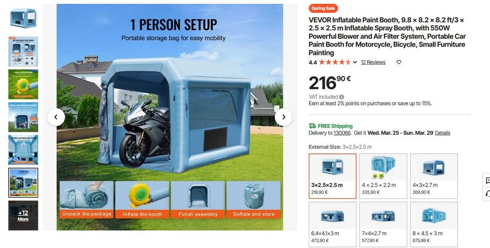 Cabina de vopsit gonflabila