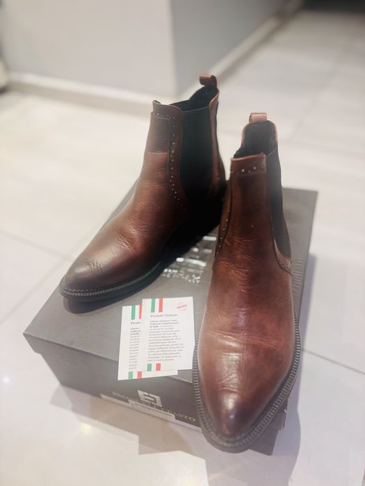 Италиански Боти тип челси естествена кожа