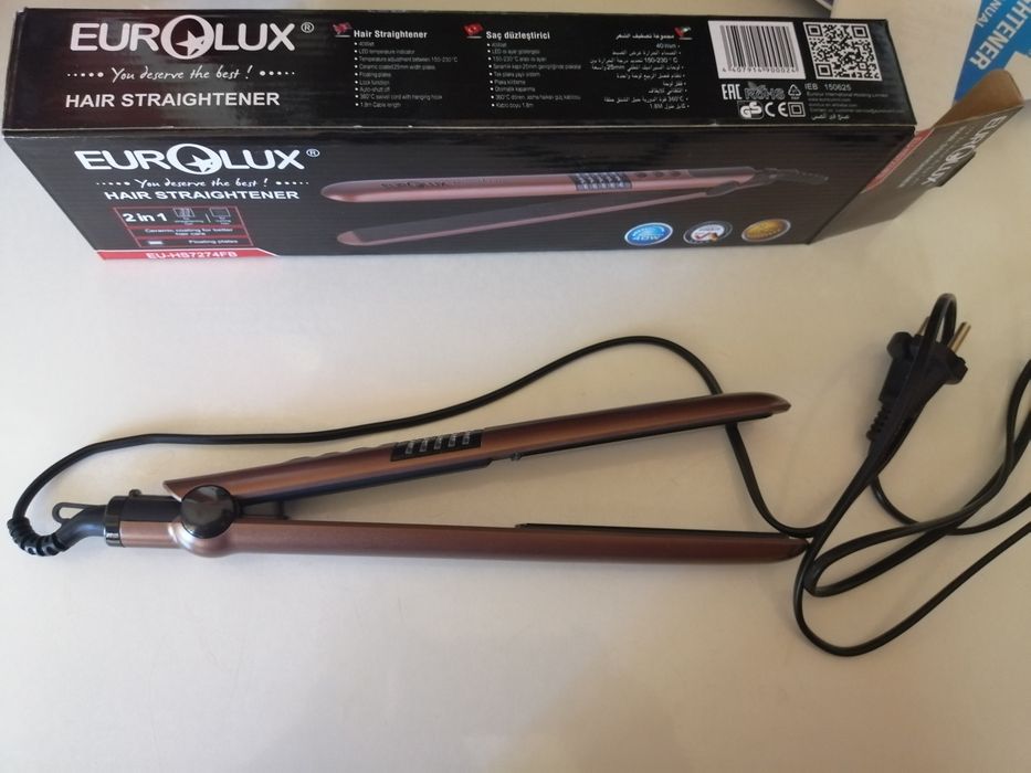 Утюжок EUROLUX профессиональный керамический для волос рс