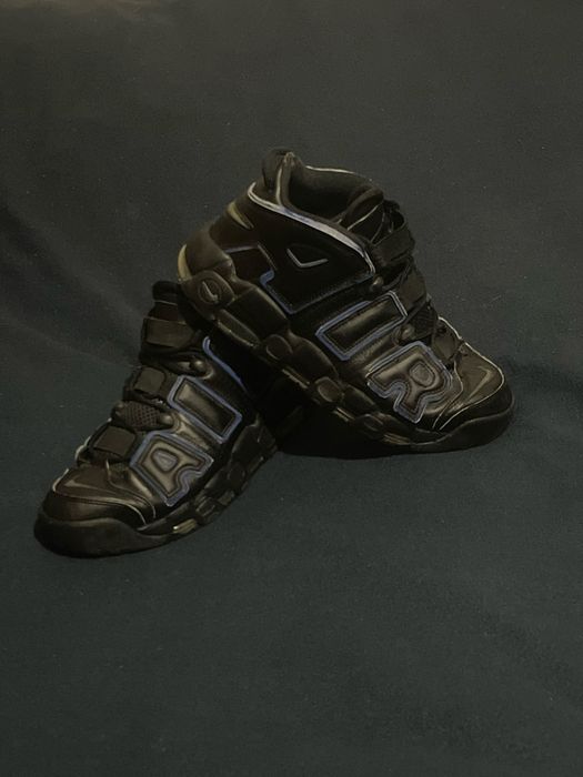 Adidasi Nike Air More Uptempo Black Royal, Negru-Albastru,42.5