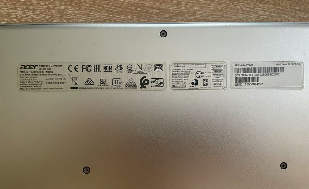 ноутбук acer N20H2 (swift 1)