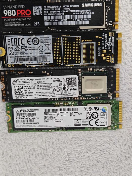 ssd m.2 Corsair MP600 PRO 1tb Samsung 980 pro 2tb sk hynix platinum p41 2tb wd blue 1tb