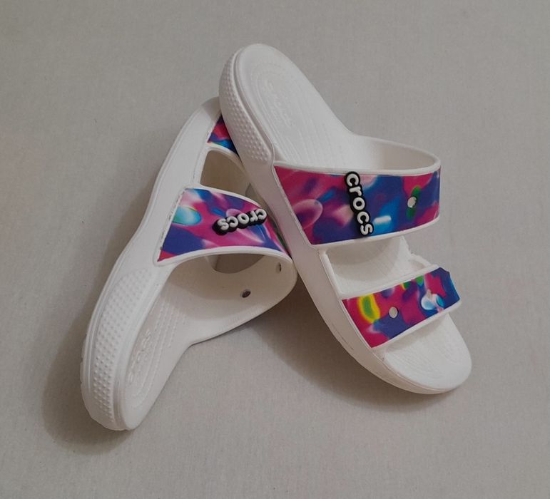 Crocs Slip On unisex, saboți  model tie-dye, cu imprimeu grafic, Nr 42 - 43 EU unisex