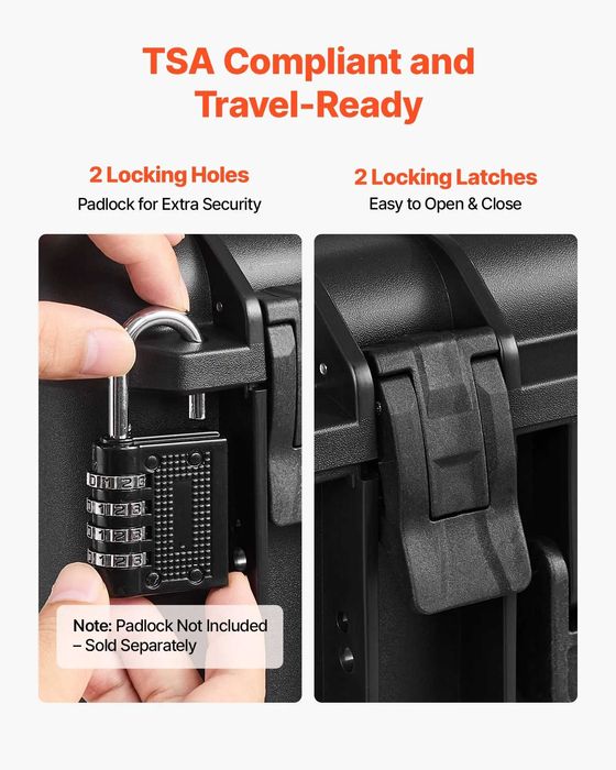 Твърд защитен куфар за оръжия водоустойчив, с XPE пяна, 404×319×192 мм