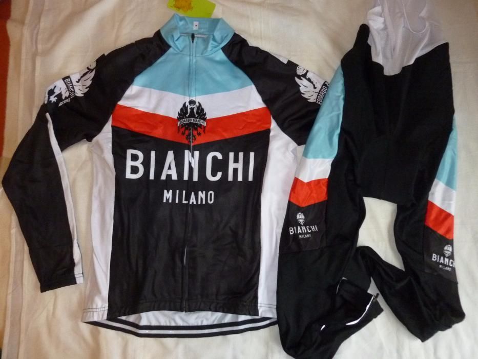 Echipament ciclism S , M  bianchi sau merida iarna set nou negru Bluza