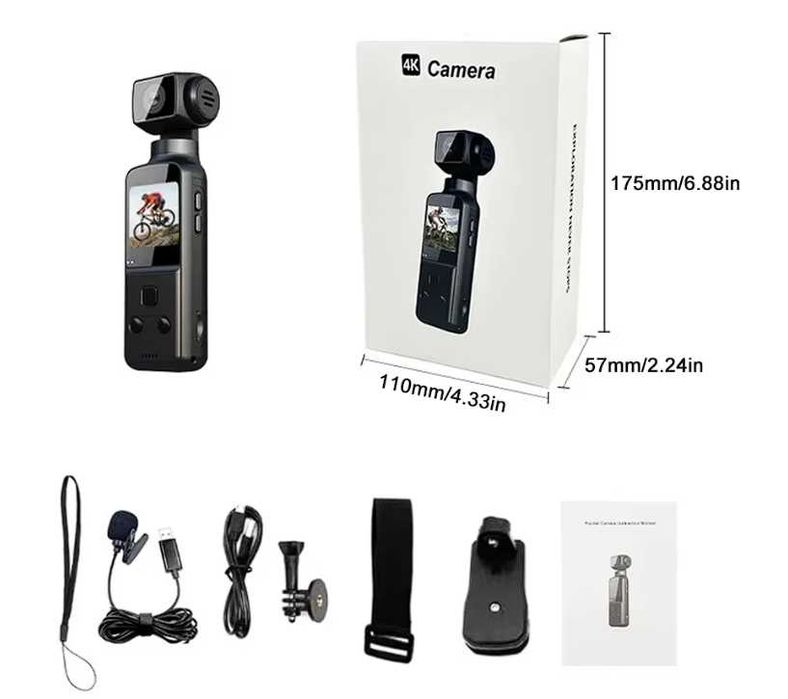 Джобна 4K Ultra HD Action камера 1.33Inch LCD Screen 270* Wifi с 64Gb SD card