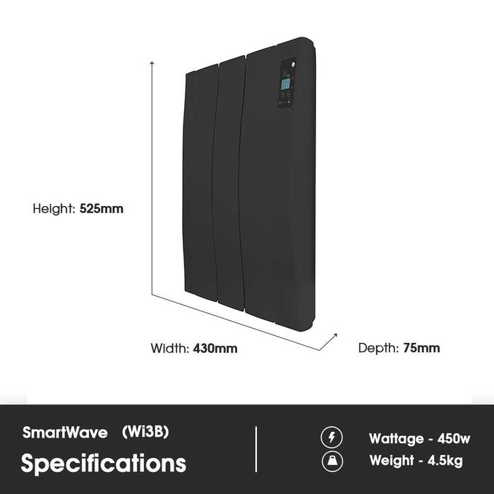 Radiator Electric Inteligent Aluminiu 450/1400W, Wi-Fi, LICHIDARE STOC