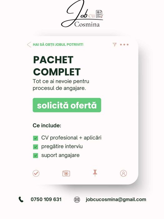 Realizare CV profesional + pregătire interviu