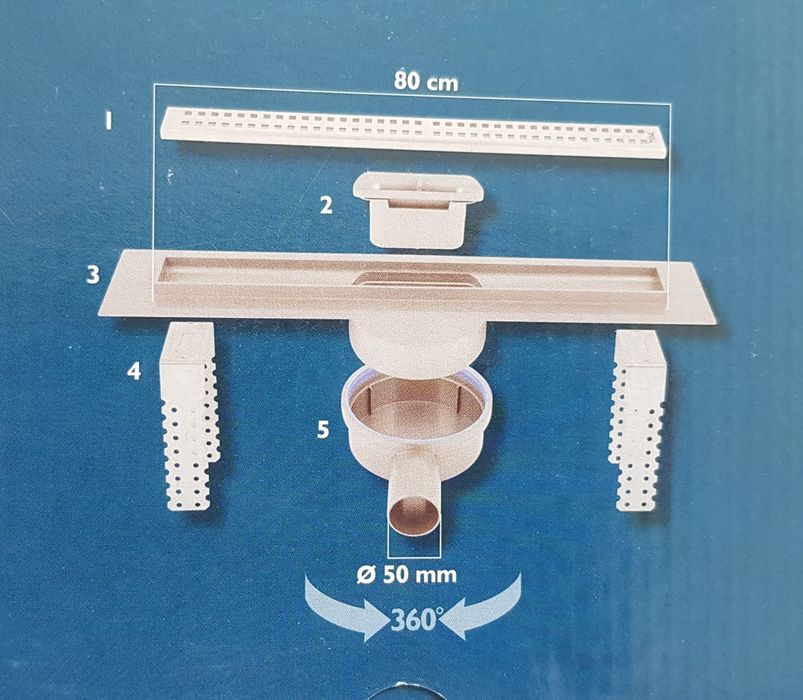 Линейни подови сифони за баня 80 см. дебит 50 мм.
