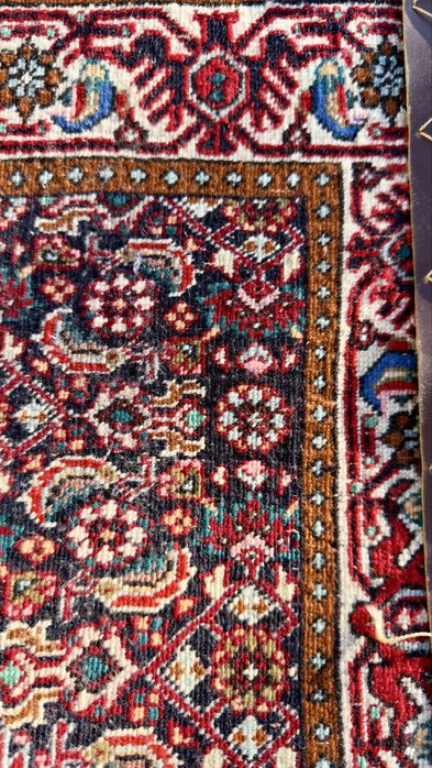 Covor Persan Manual Bidjar/Hamadan - Model Herati, Lână Naturală