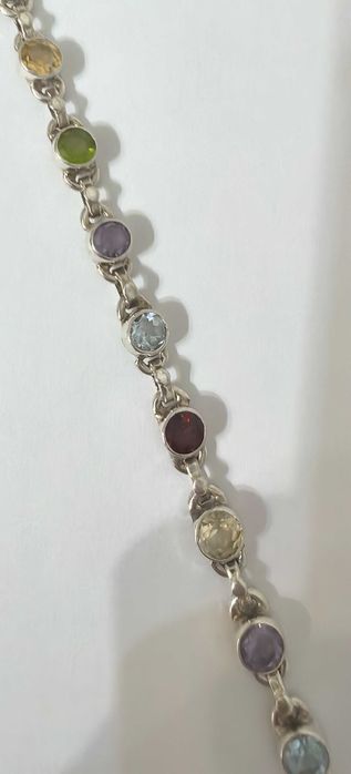 Браслет самоцветы серебро