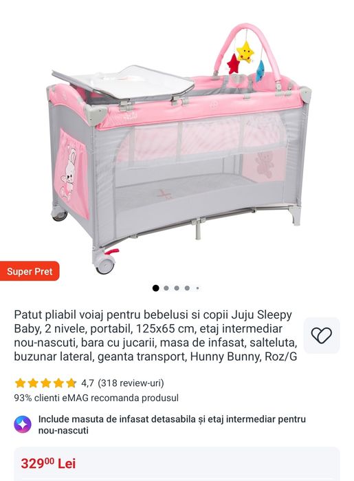 Pătuț pliabil JoJo Sleep