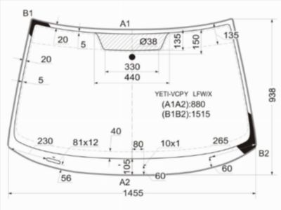 Стекло лобовое  Skoda Yeti