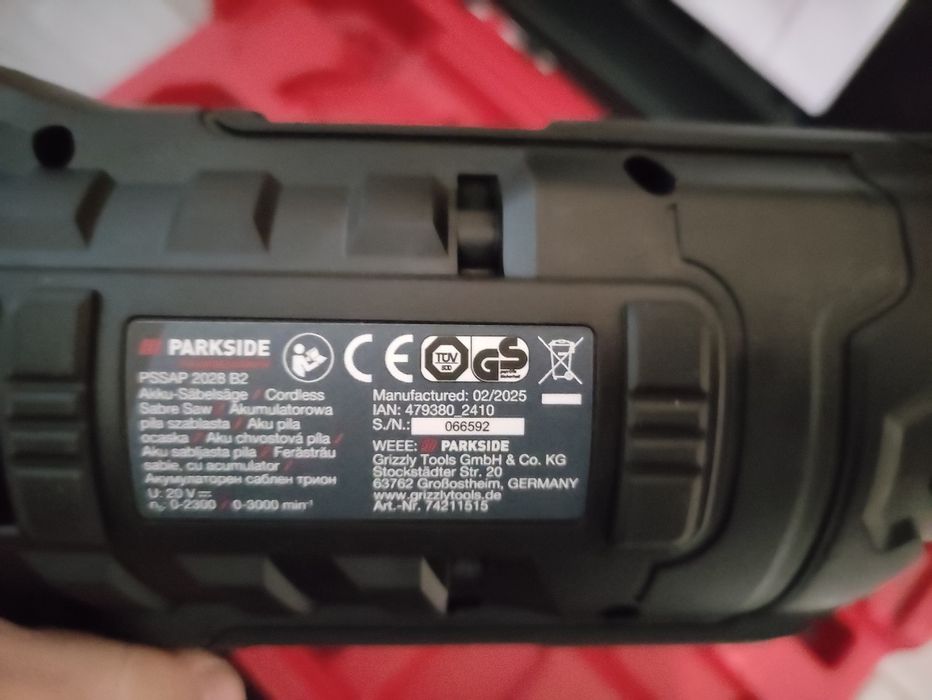 Ferastrau sabie parkside performance pe acumulator de 20 V