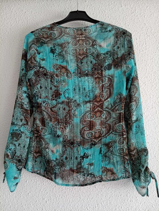 Camasa turcoaz cu imprimeu