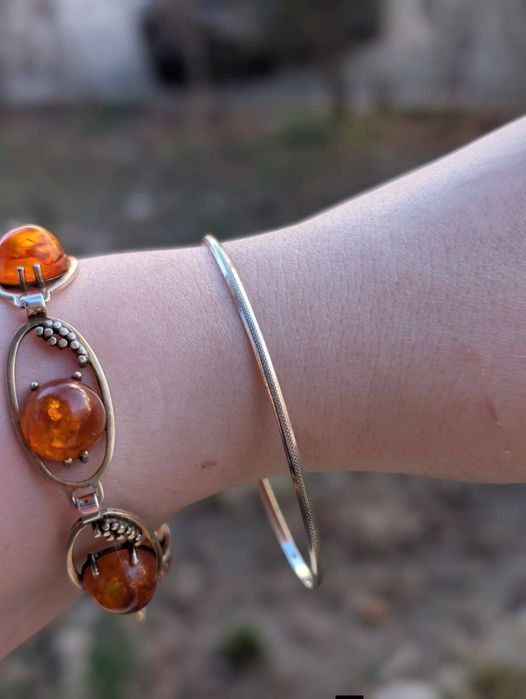 Bratara veche fixa din argint de 835, copii