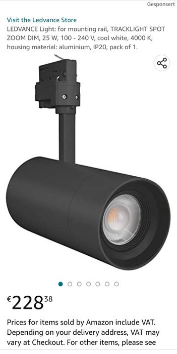 Ledvance Spot LED TRACKLIGHT, zoom dim, 25 w, 4000k,1500lm. 100-240 V