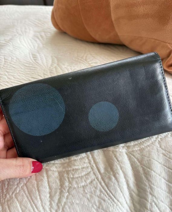 Голям кожен портфейл Mandarina Duck черен