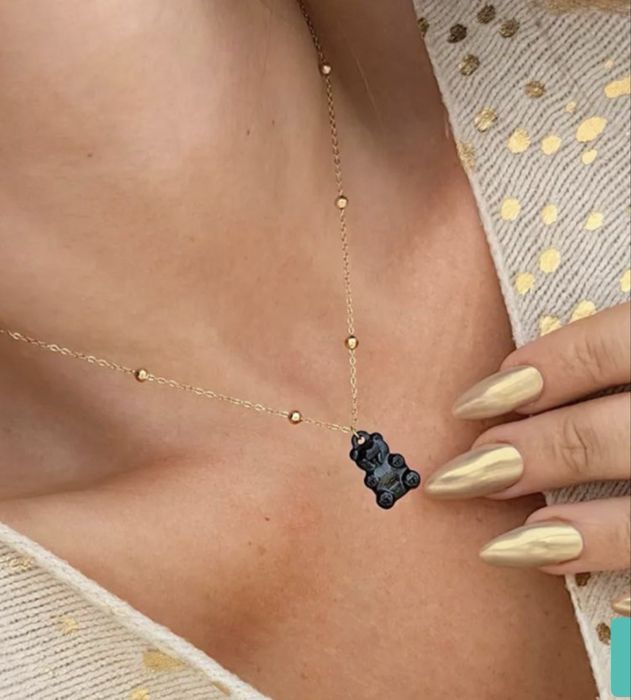 Lănțișor cu ursuleț, placat cu aur, nou