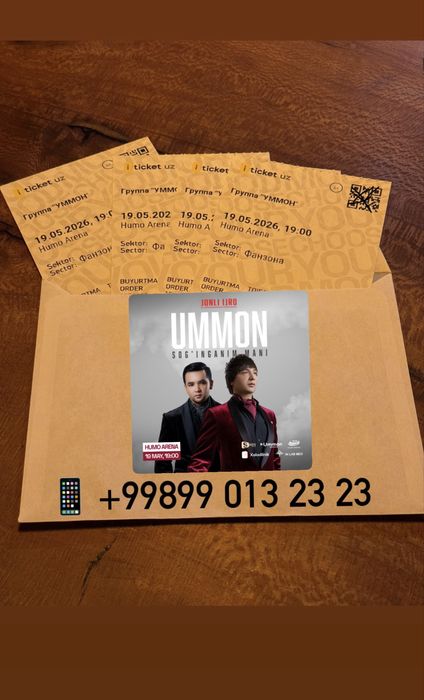 Ummon Konsert Bilet FAN ZONA va B408 SEKTORdan Bor Official Iticketdan