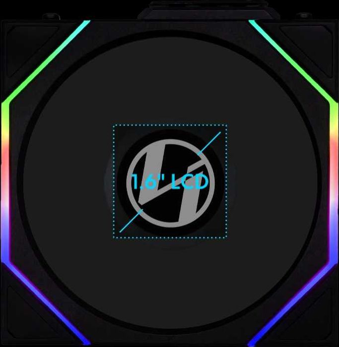 LIAN LI UNI FAN TL Wireless LCD Reverse Blades. LCD Кулер от Lian Li.