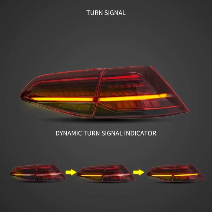 Диодни стопове за VW GOLF 6 / 7 GTI / R look с бягащ мигач. НА СКЛАД!