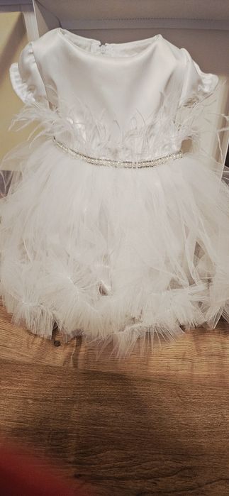 Rochie din tull pt botez sau alte evenimente speciale, bebe 6-9 luni,