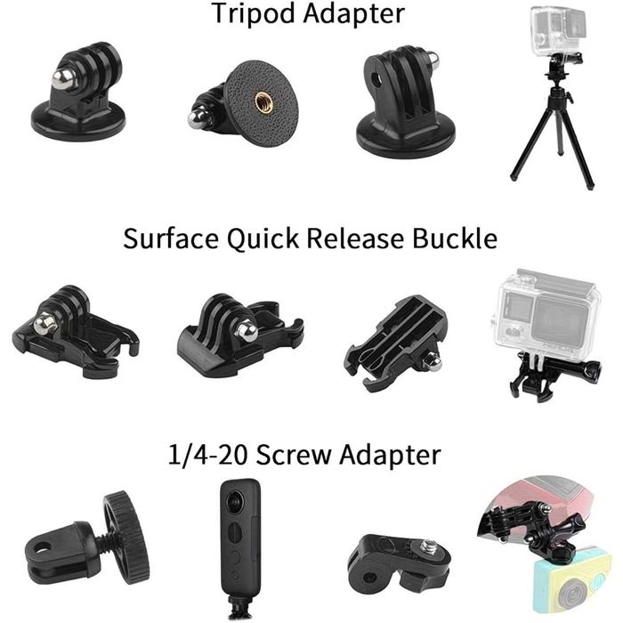 Комплект монтажи, щипки, адаптери, лепенки 1 - За GoPro, DJI, Insta360