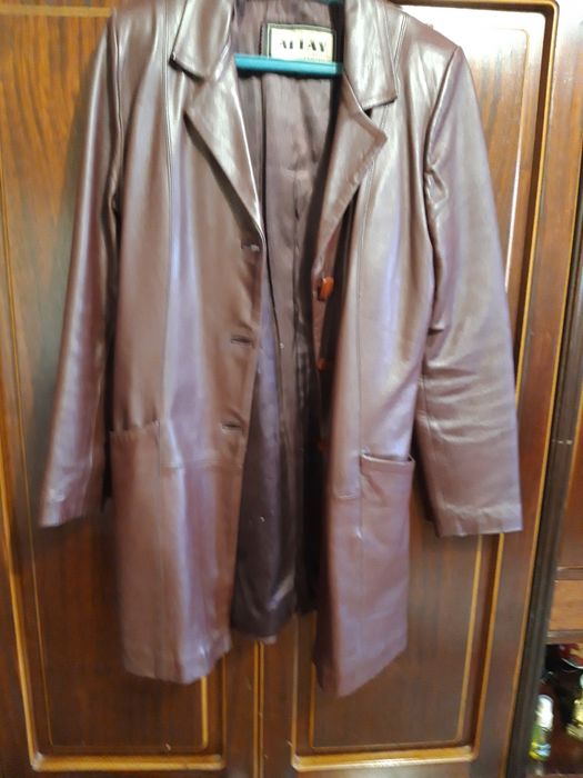 Geacă damă de piele vișiniu închis