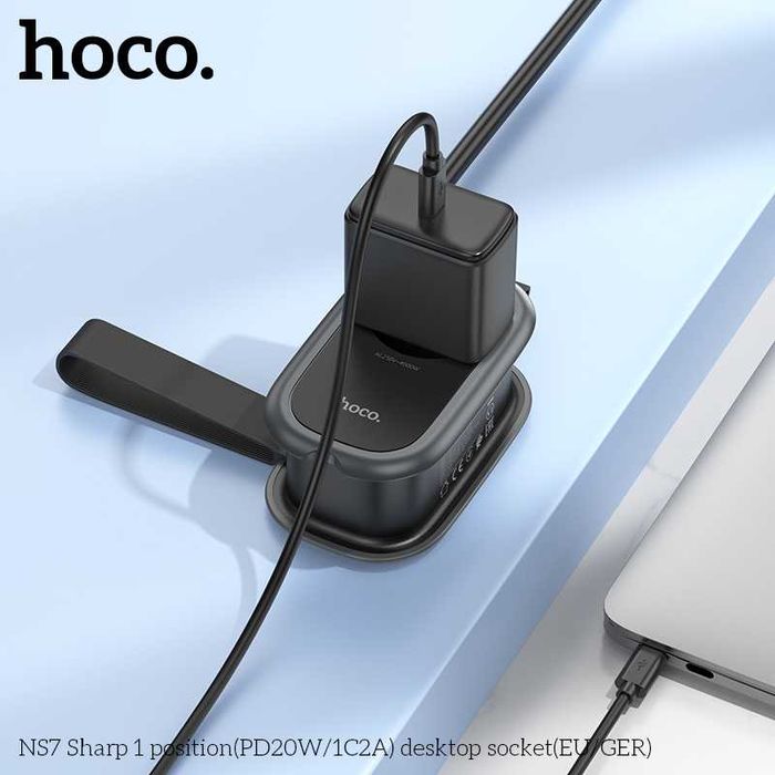 Hoco NS7 Sharp Сетевой удлинитель AC 4000W+2*USB+1*Type-C PD20W EU1.1м