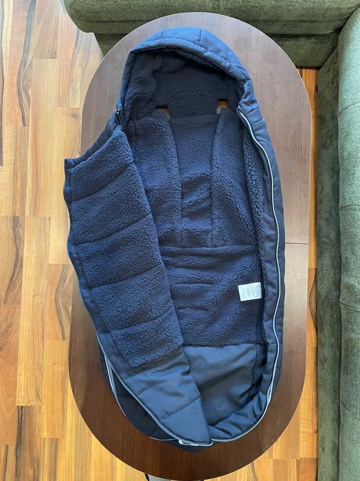 Бебешка количка CYBEX BALIOS S LUX черна с kош за новородено - CYBEX COT S LUX ocean blue син и зимен чувал CYBEX син