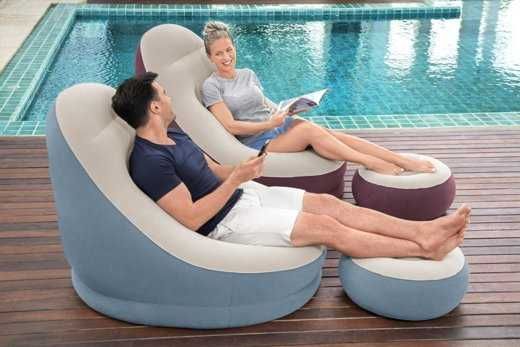 Кресло с пуфикам-121х100х86 см. BW-75053. Доставка бесплатно