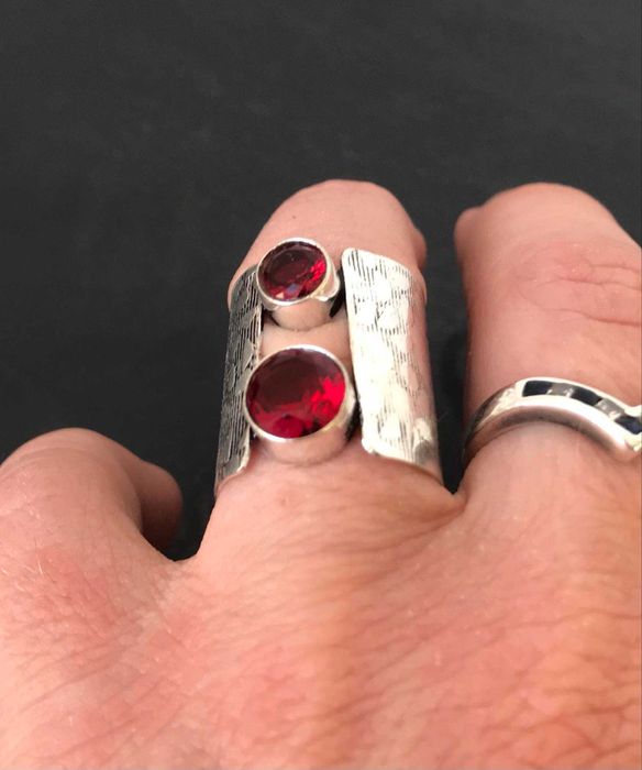 Inel Argint 925 cu Pietre Semipretioase Granat