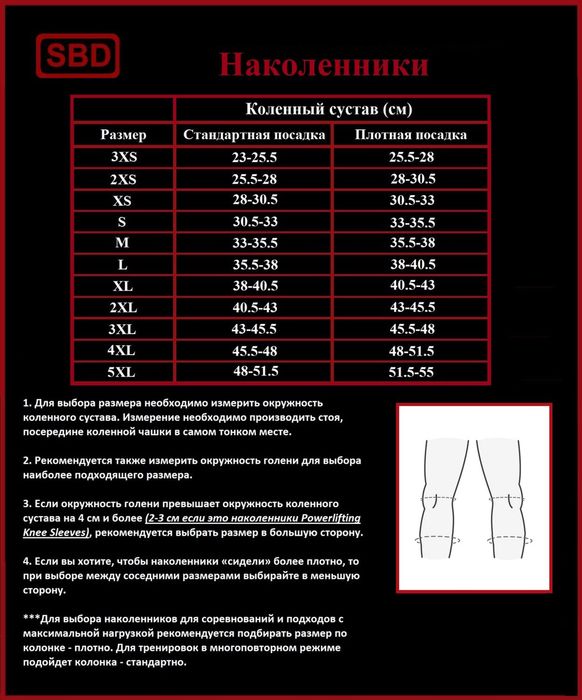 Наколенник “Powerlifting Knee Sleeves” SBD-M-7mm