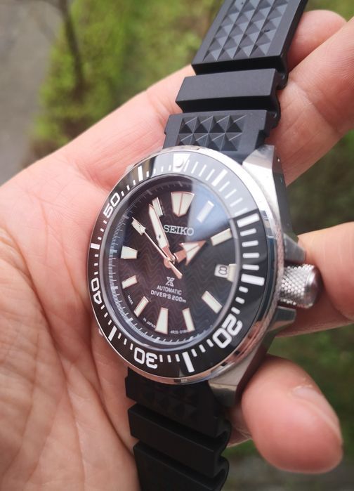 Ceas automatic Seiko Mod King Samurai Wave dial Prospex curea cauciuc