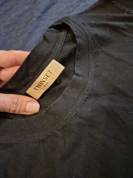 Черна памучна тениска