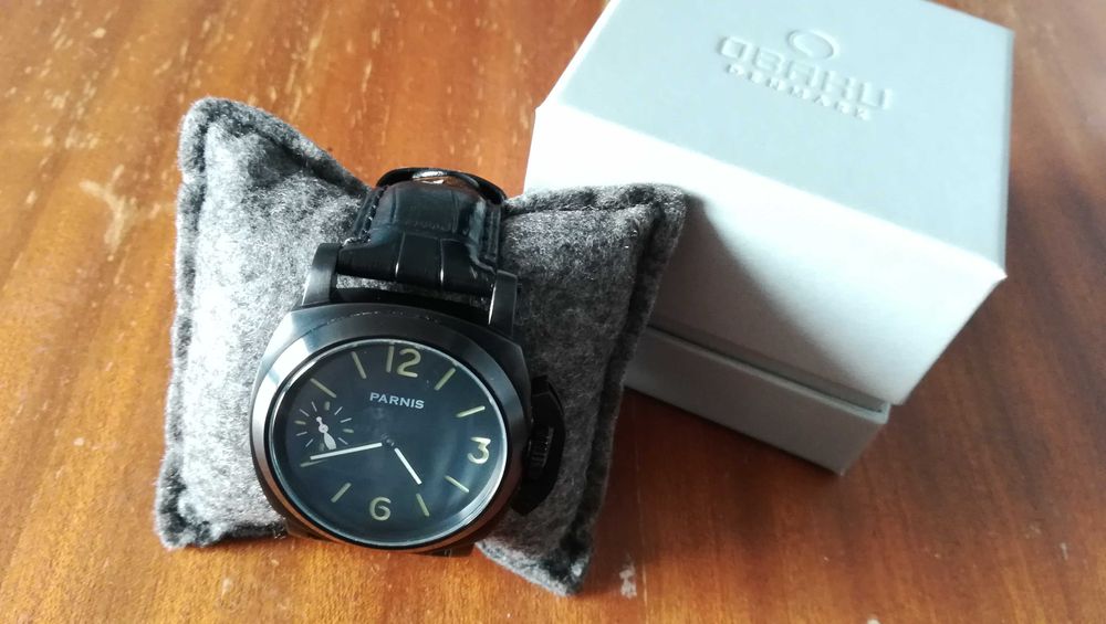 Часовник Parnis 44mm black dial Механичен Seagull 6497