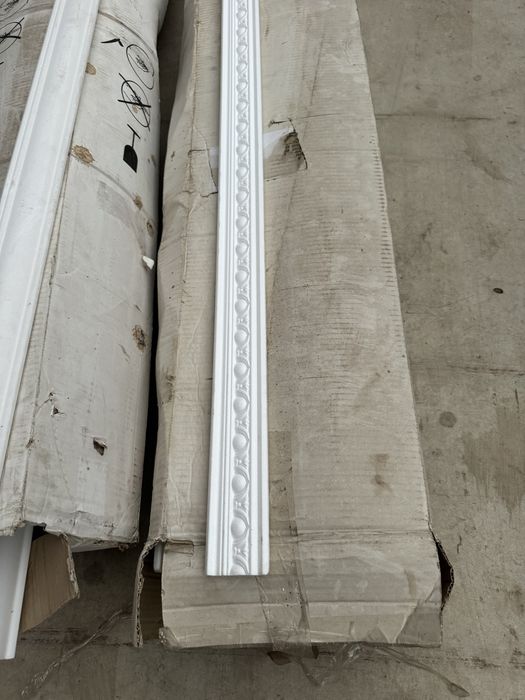Bagheta ornamentala polistiren extrudat F70, 200 x 7 cm, alb