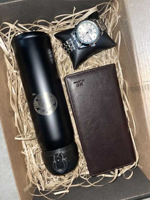 Мужской набор джигит парню Алматы бокс термос подарок часы сладости аю