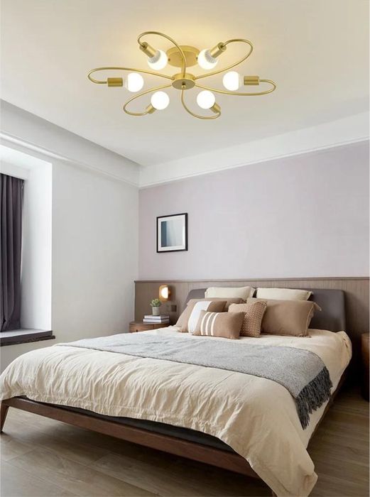 Lustra ANT. G– metal auriu, 6 socluri E27, design modern și elegant