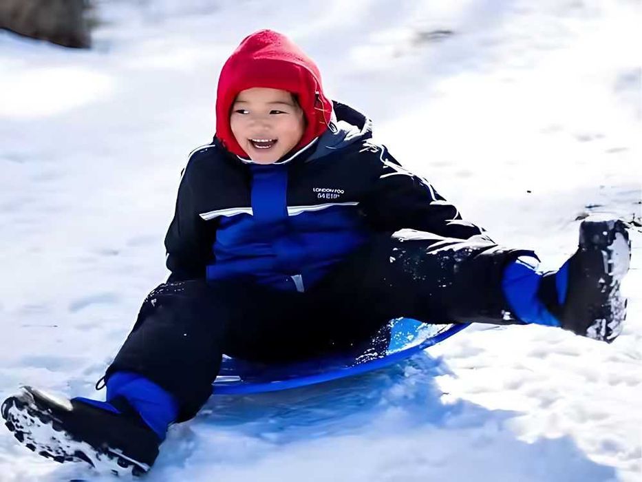 Sanie tip farfurie rotunda din plastic pentru zapada cu manere 62cm