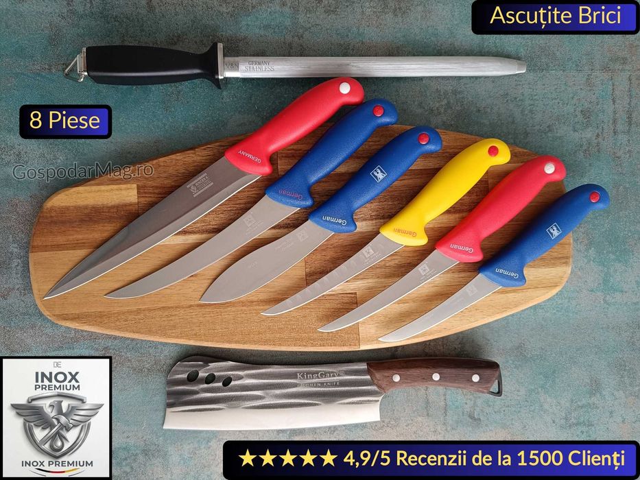Set Cuțite Măcelarie Profesionale 8 Piese - Stoc limitat!