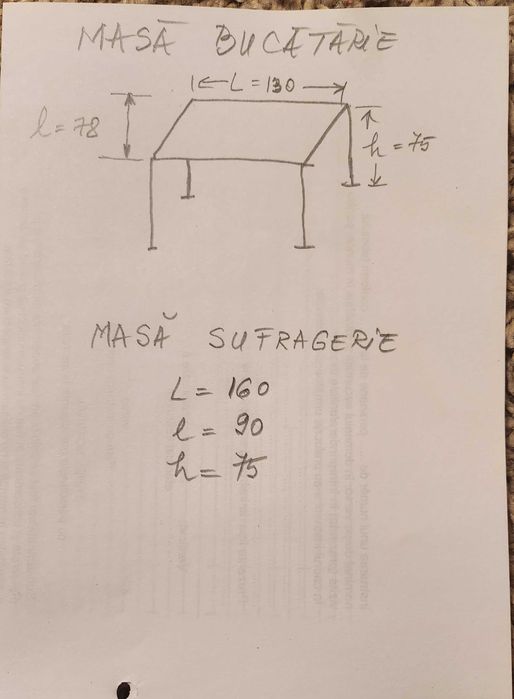 Vând 2 mese din sticla